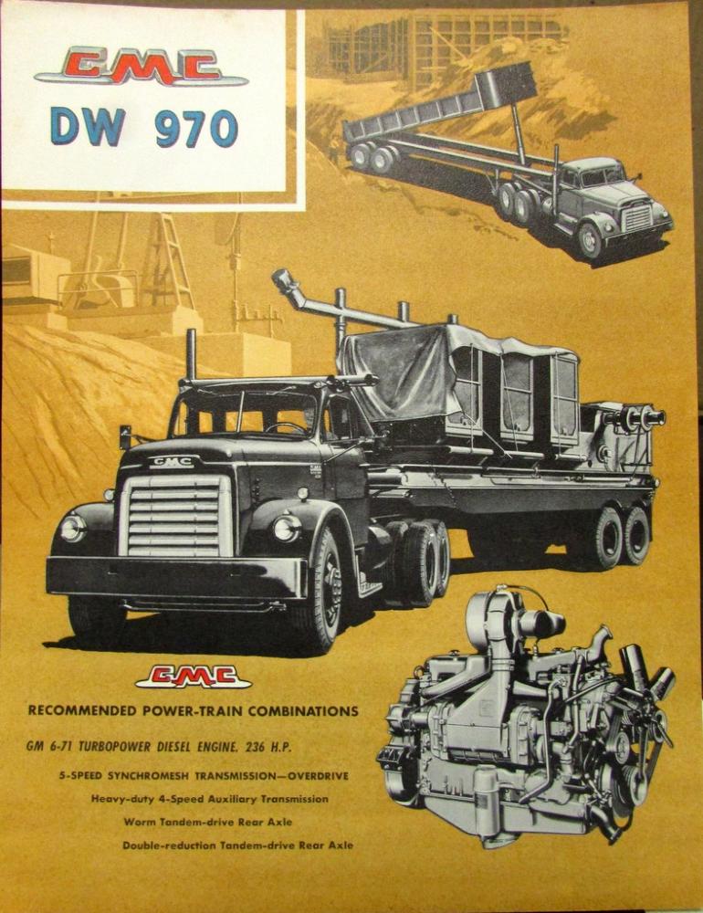 1958 GMC 970 DW Truck Series Data Sheet Sales Brochure Original