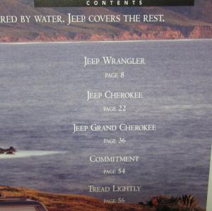 1994 Jeep Book Wrangler Cherokee & Grand Cherokee Color Sales Brochure Cat Orig